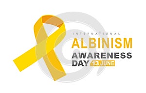 Yellow ribbon - symbol of albinism, a rare genetic disease. International Albinism Awareness Day. June 13th