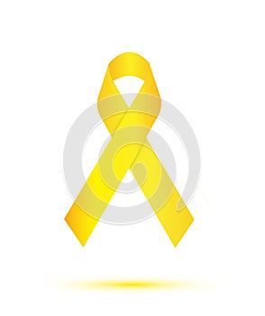 Yellow ribbon on white