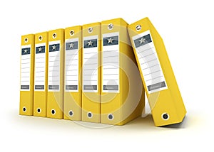 Yellow ring binders