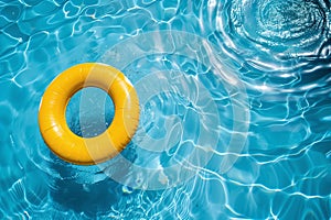 Yellow ring float in blue water