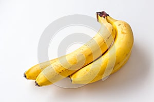 Yellow ripe banana on a white background.