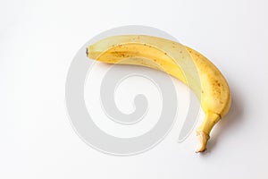 Yellow ripe banana on a white background.