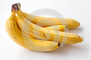 Yellow ripe banana on a white background.