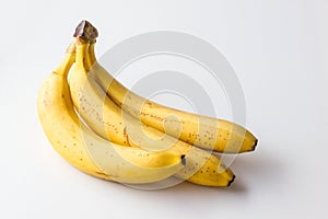 Yellow ripe banana on a white background.