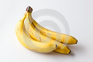 Yellow ripe banana on a white background.