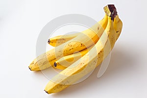 Yellow ripe banana on a white background.