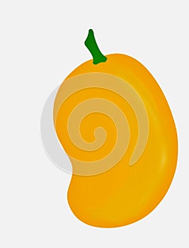 Yellow ripe mango flat icon illustration