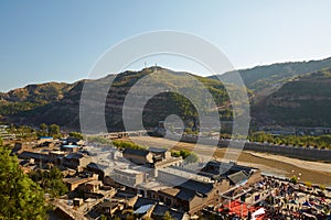 Yellow river through Qikou ancient town, China