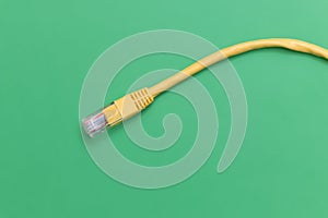 Yellow RJ45 network cable