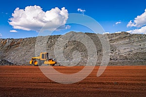 Yellow road roller compactor machine