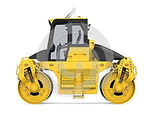 Yellow Road Roller Isolated