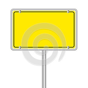 Yellow road sign