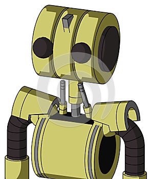 Yellow Robot With Multi-Toroid Head And Two Eyes
