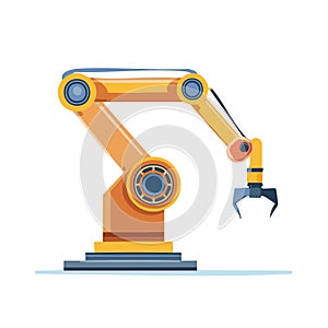 Yellow robotic arm industrial concept illustration design