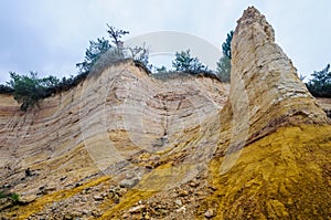 Yellow rocks in French Colorado, Provence, France