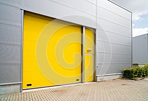 Yellow roller door