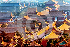 Yellow Roofs Forbidden City Beijing China