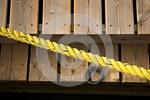 Yellow rope over docks
