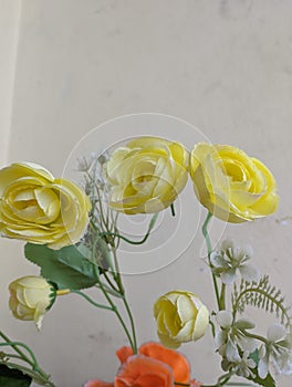 yellow rose replica beautiful. home accessories made of paper flower replicas.