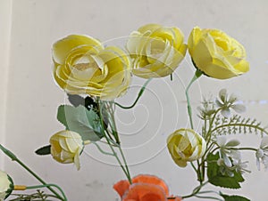 yellow rose replica beautiful. home accessories made of paper flower replicas.
