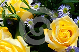 Yellow Roses in an arrangement