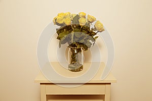 Yellow roses in vase