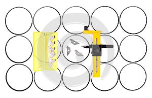 Yellow rotary circle cutter with spare blades