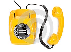 Yellow rotary phone