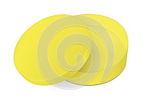 Yellow round cardboard box with lid