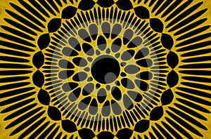 Yellow Round Pattern Vector Cliparts