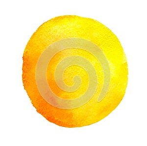 Yellow round watercolor vector blob