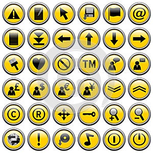 Yellow Round Web Buttons [2]