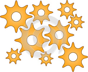 Yellow roundish gears