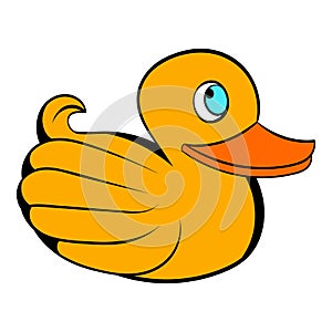 Yellow rubber duck icon, icon cartoon