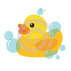 Yellow Rubber Duck Icon Vector Illustration