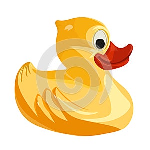 Yellow rubber duck. Vector illustration