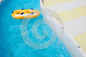 Yellow rubber ring floating
