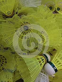 Yellow ruffle for playing badminton