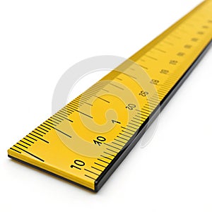 Yellow Ruler with Black Line 3D Illustration photo
