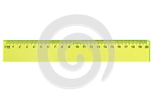 Yellow ruler isolated on white