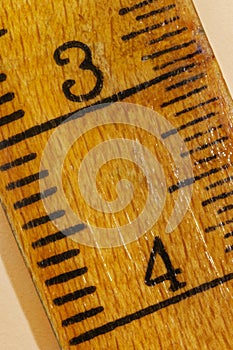 Yellow ruler with numbers
