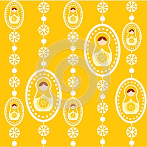 Yellow russian doll wallpaper