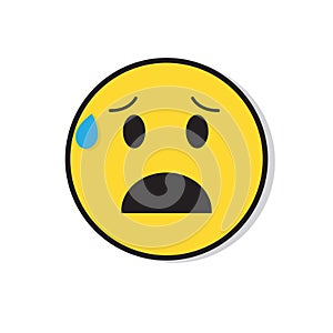 Yellow Sad Face Shocked Negative People Emotion Icon