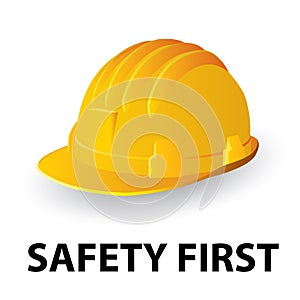 Yellow safety hard hat