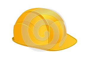 Yellow safety helmet design. Industrial helmet for construction worker or engineer. Personal protective equipment that protects