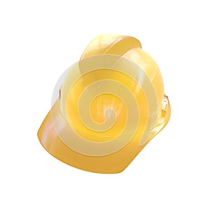 Yellow safety helmet iisolated on the white background. 3d illustration