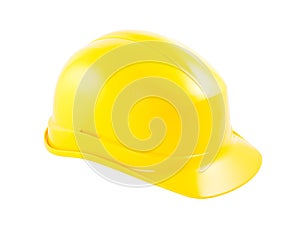 Yellow safety helmet isolated on white