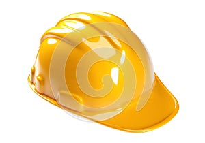 Yellow safety helmet know as hardhat on white background. Clipping path