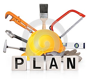 Yellow safety helmet