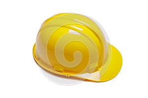 Yellow safety helmet on white background. hard hat isolated on w
